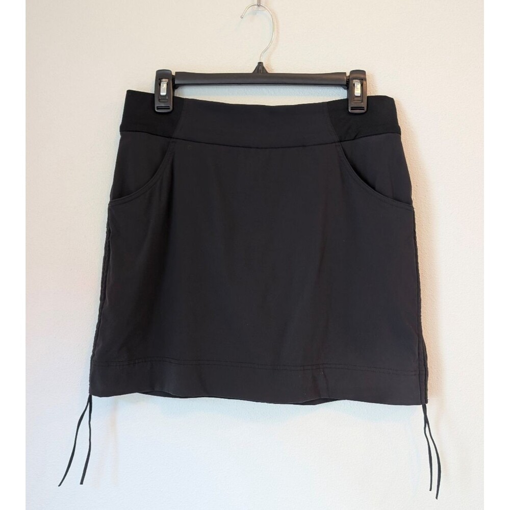 Columbia Women's Omni-Shield Ruched Tie Sides Black Skort Pockets Athletic Med